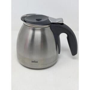 Braun KF600 Replacement Stainless Steel Thermal Coffee Carafe 6" Height 10 cups